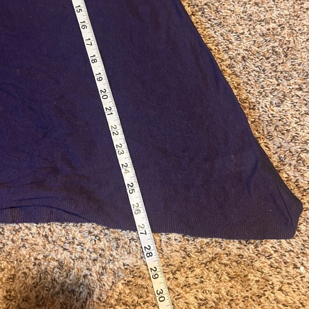 Eileen Fisher Purple Merino Wool Blend Asymmetrical Hem Long Sleeve Tunic Top XS